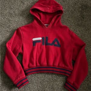 Fila Red Sweatshirt with Logo Detail